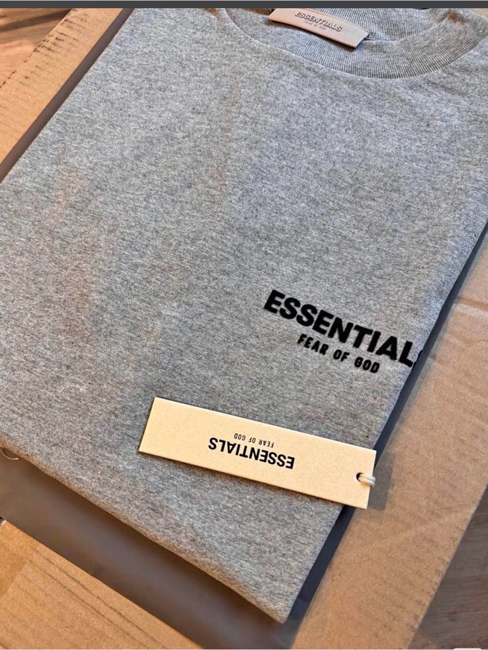 Essentials Men's dark Grey Short Sleeve Logo Tee XL